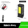 Multifunctional LED Flashlight COB Strong Light Portable Camping Lamp with Tail Magnet Waterproof Adjustable Lantern for Outdoor