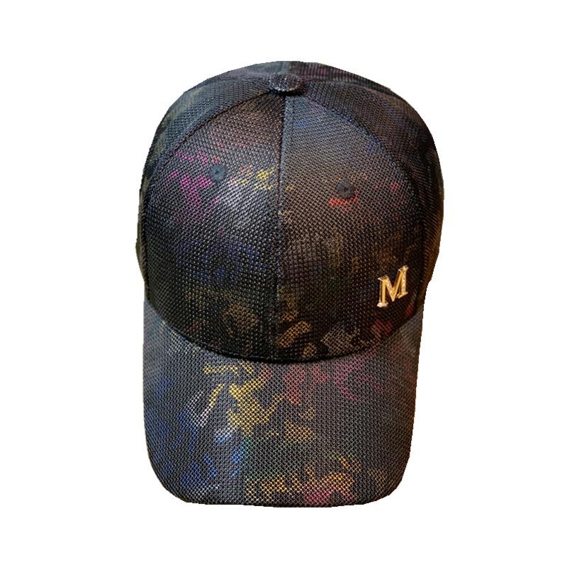 Spring/Summer Trendy Versatile Sunshade Hat with Gold Foil, Wide Brim, Camouflage, Korean Style Fashion Baseball Cap, Face-Slimming Duckbill Cap