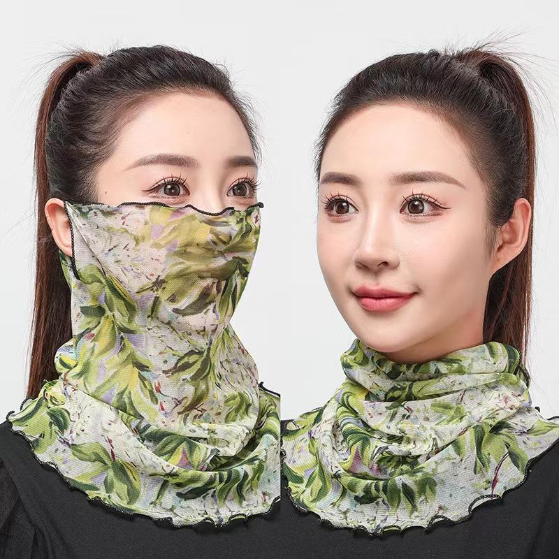 Korean Style Veil Scarf: Full Face & Ear Protection, Trendy Thin Gauze Scarf, Versatile Lolo Set for Women