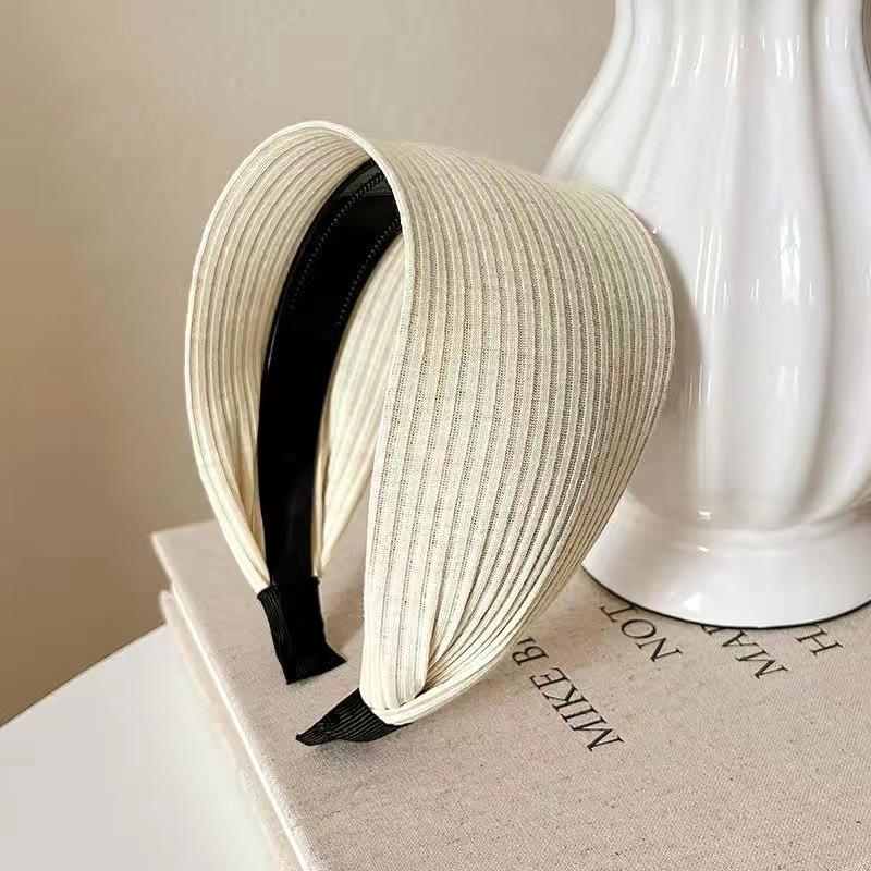 

Новая мода широкий обруч для волос однотонные полосатые резинки для волос для женщин и девочек нескользящие саржевые повязки на голову аксессуары для волос головные уборы белый