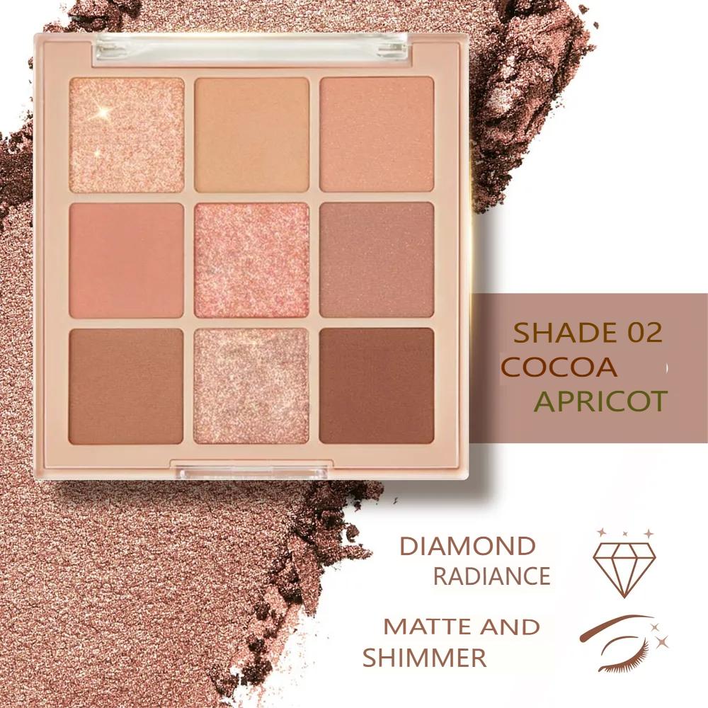 

Горячая распродажа, чай с молоком, девятицветная палитра теней для век, девять цветов, лоток для теней для век, цвет земли, красота, матовый макияж, яркая косметика, матовый макияж 1#