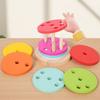 Wooden Rainbow Tower Toy Color Set Colorful Cylinders Hand-Eye Coordination Exercise Intelligence Development Kids Gift
