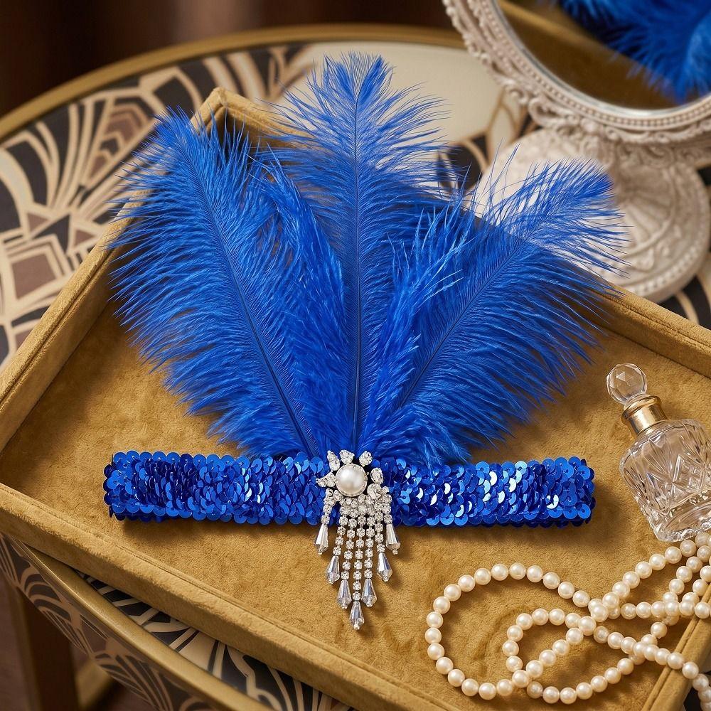 Jaren '20 Damesveer Hoofdband Pailletten Meisjes Haar Hoepel Veer Hoofdtooi Feest Haaraccessoires