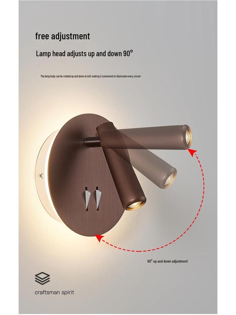 Rotatable Nordic Minimalist Wall Lamp - Eye-Protection Reading Light for Bedroom & Study