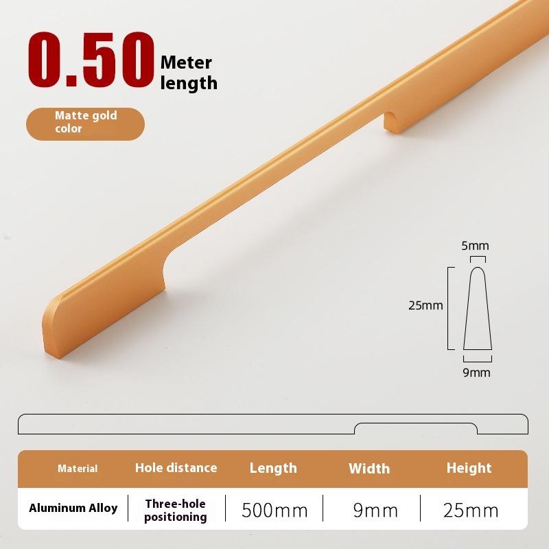 Solid Black Lengthening One Meter Cabinet Long Handle Modern Simple Lengthening Cabinet Door Handle