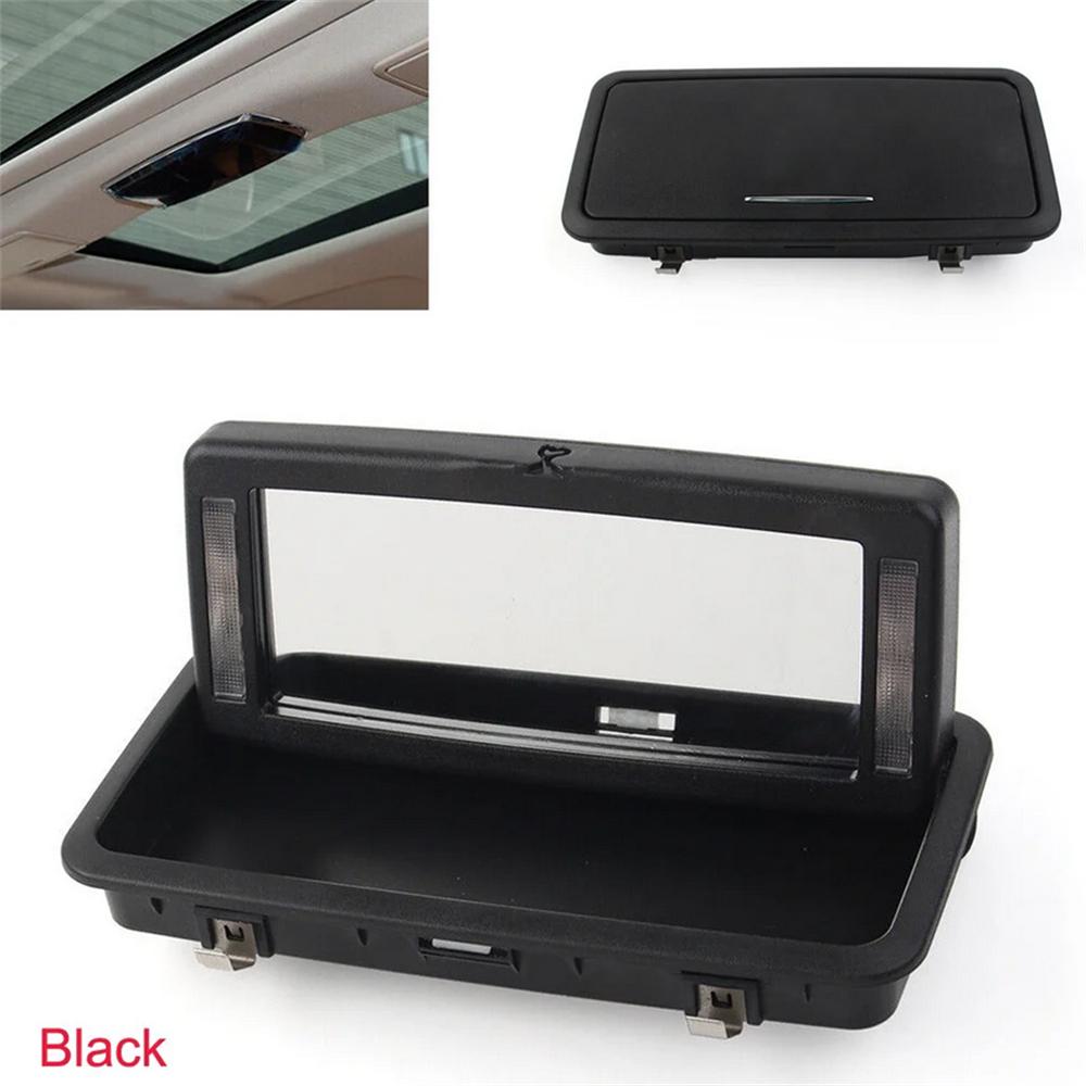 1Pc Black Rear Row Makeup Mirror with Lights C2D19845PVJ For Jaguar XJ 2010-2019