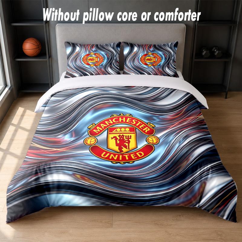 Designové povlečení Manchester United 1 povlak na peřinu + 2 povlaky na polštář Měkké prodyšné domácí povlečení