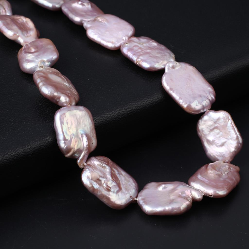 1String, Purple Natural Freshwater Pearls, Baroque Rectangle Pearl Beads, 15×18 Mm, for DIY Necklace Accessories, Jewelry Making, Women Gift, 36 Cm