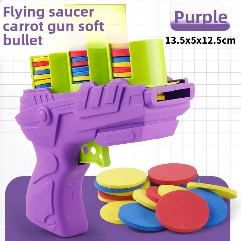 25/15 Rounds Rapid Fire Flying Disc Launcher Gun Eva Soft Bullet Toy For Kids Outdoor Games Safe Foam Shooter For Children Gift