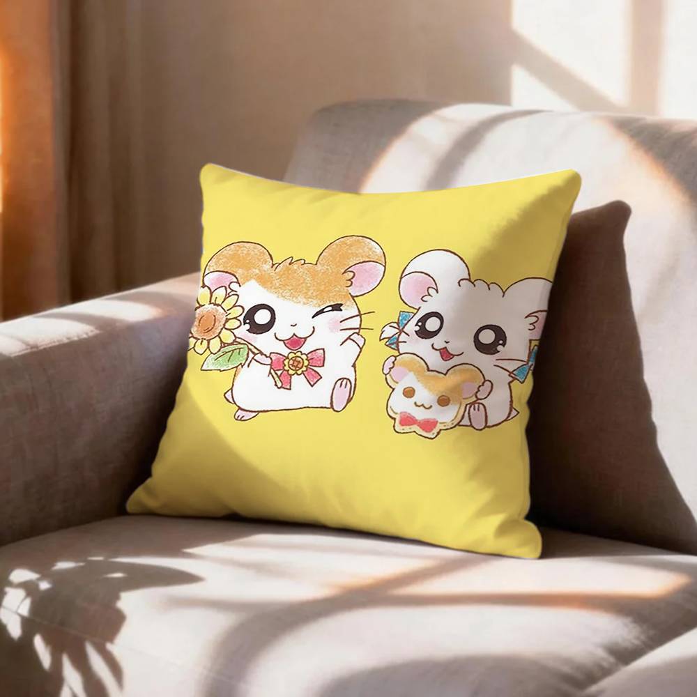 Japanese HHamster Cute   Pillow Case Pattern Printed Pillowcase For Living Room Sofa Cushion Cover