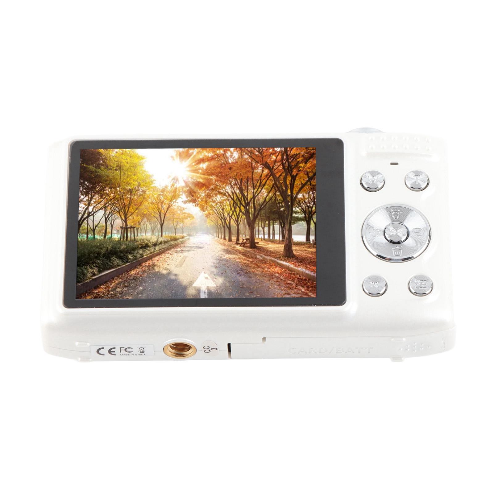 Honor Electronics 4K Digitale Camera voor Tieners 58MP HD 2.88 Inch IPS Scherm 16x Zoom Autofocus Zakformaat Compactcamera wit