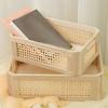 Desk Storage Basket Organizer Tray Home Wooden Desktop Box Drawer Bin for