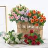 Artificial Eucalyptus Leaves & Silk Roses Bouquet, Fake Flowers for Vase, Home Outdoor Garden Festival Wedding Party Table Decor