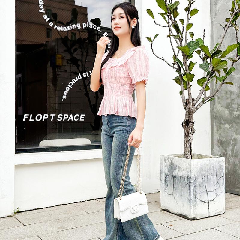 Fashion Trendy Black PU Leather Crossbody Bags Simple White Flap Sling Shoulder Bags for Women Female Heart Print Chain Handbags