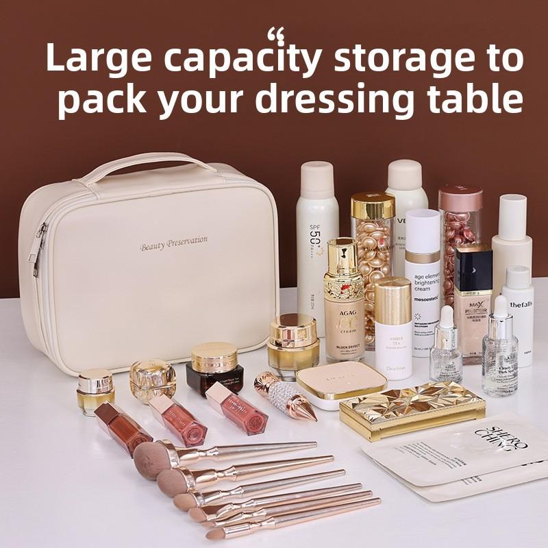 Large Capacity Makeup Bag With Waterproof Material For Travel And Daily Use