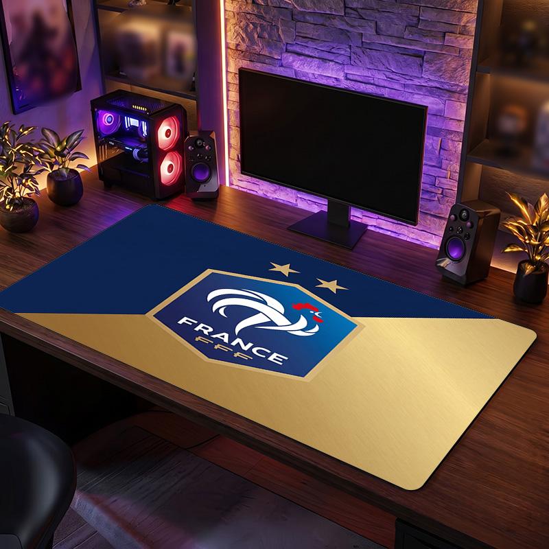 Tappetino Mouse Scudo Calcio Francia, Tappetino da Scrivania Esteso in Gomma Antiscivolo per Gaming Ufficio Laptop Regalo per Fan
