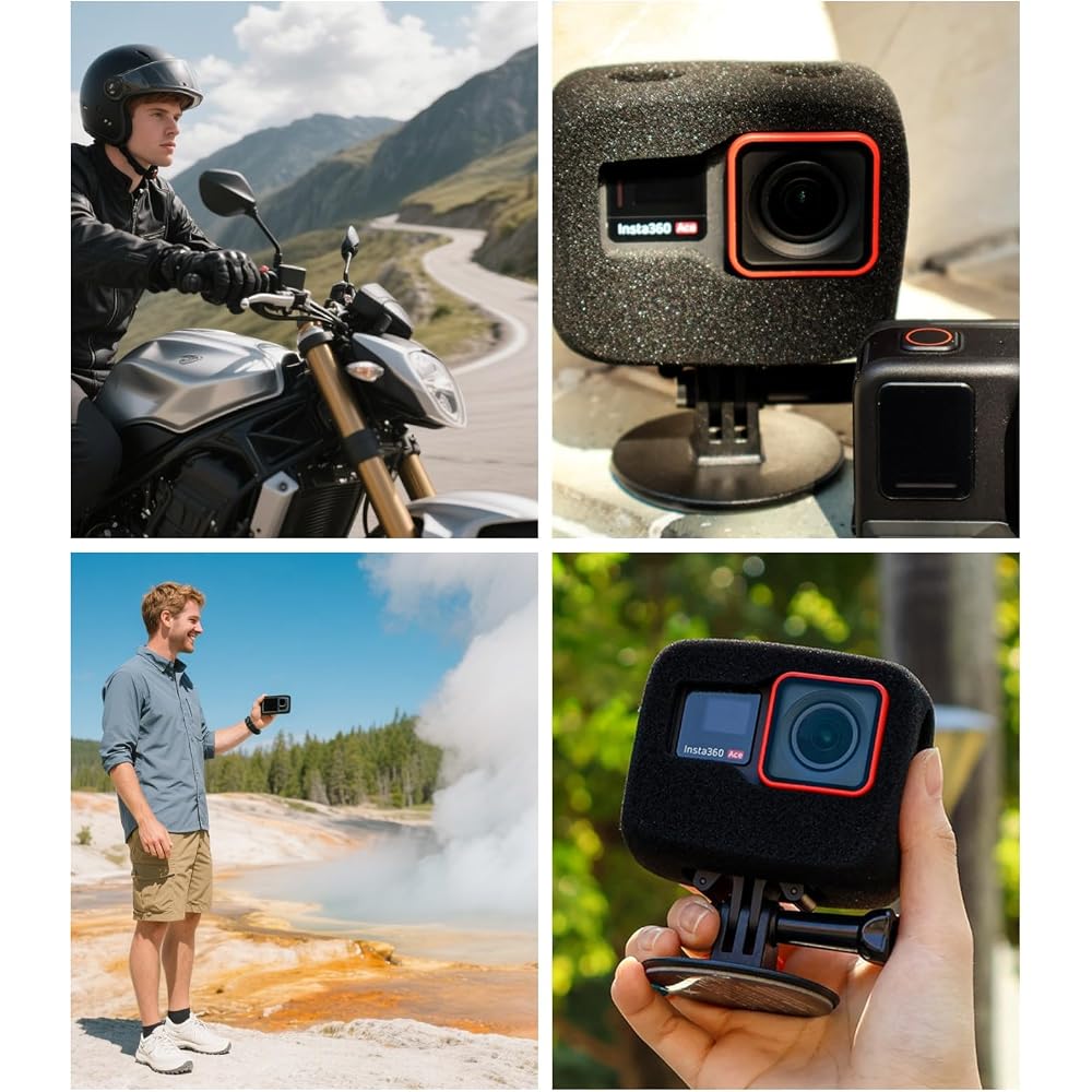 Windslayer Cover for Insta360 Ace/Pro, Windscreen Wind Muff Foam Housing Frame Case, Sponge Muffler Windproof Video Noise Reduction Accessory for ACE/