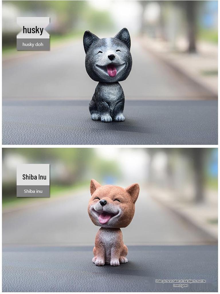 Bulldog Bobblehead Car Ornament | Cute Resin Dashboard Decor