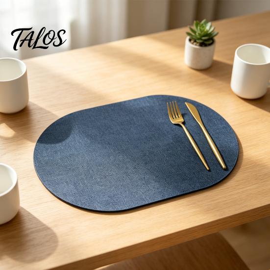 Non-slip Placemats for Dining PU Leather Placemat, Wear-Resistant Heat Resistant Mat, Non-Slip Cutlery Holder Placemat Reusable Coaster, Home Kitchen