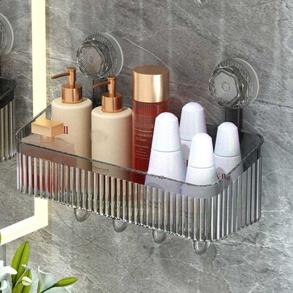 Organizer Shower Storage Rack Punch Free Bathroom Shower Basket Suction Cup Shelf  Kitchen