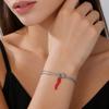 Red Enamel Italian Horn Charm Bracelet Stainless Steel Women's Love Knot Snake Chain Bracelets Good Luck Protection Jewelry Gift