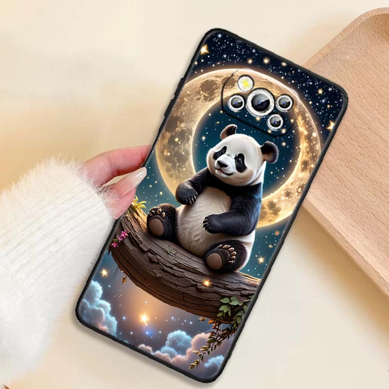 

Cartoon Anime Panda Cute For Xiaomi Mi Poco F3 F4 F5 F6 X3 X4 X5 X6 X7 M3 M4 M5 M6 M7 GT Pro 5G Black Phone Case Poco X5