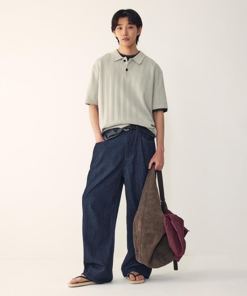 STUDIO TOMBOY [Men] Shirt Collar Knit Pullover_Light Beige 9156252210