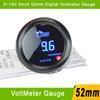 Dragon Gauge Car Gauge 2" 52mm VOLTS Gauge Car Voltage Meter Blue LED Black Shell Automotive Gauges Digital Display 12V Vehicle