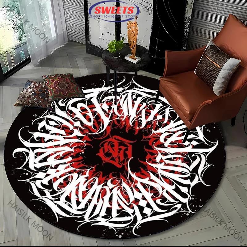 

Черно-белый красный художественный стиль круглый ковер гостиная спальня современный декоративный коврик детская комната противоскользящий коврик коврик для йоги Diameter -60cm
