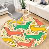 1PC Dogs Pattern Office Round Area Rug, Indoor Mat Suitable ForOffice, Under Office Chairs Bedroom Living Room Home Decor, Room Deco, D010