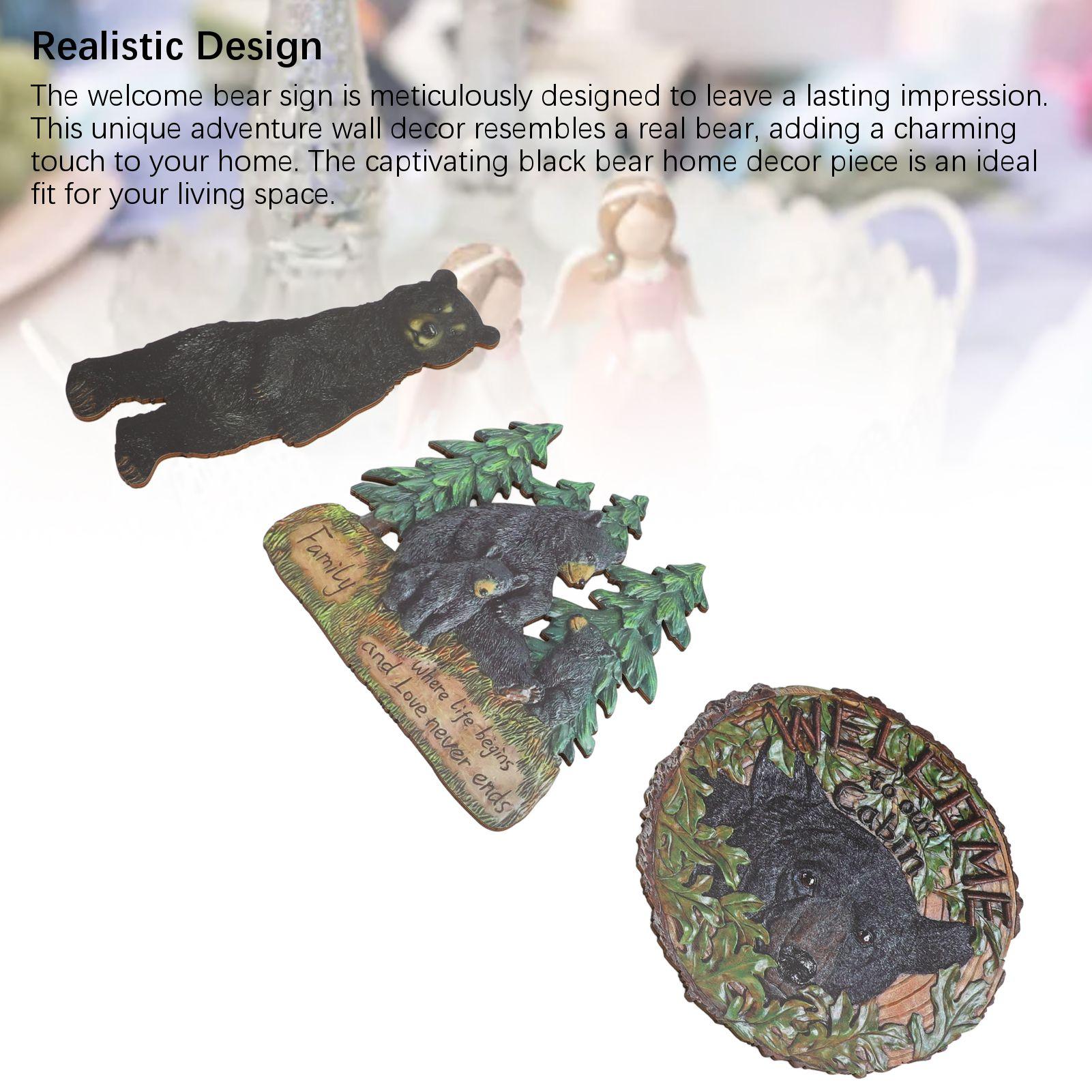 

Украшение Черный медведь из синтетического дерева, многофункциональный декор Медвежья хижина для подвешивания на стену, для дома