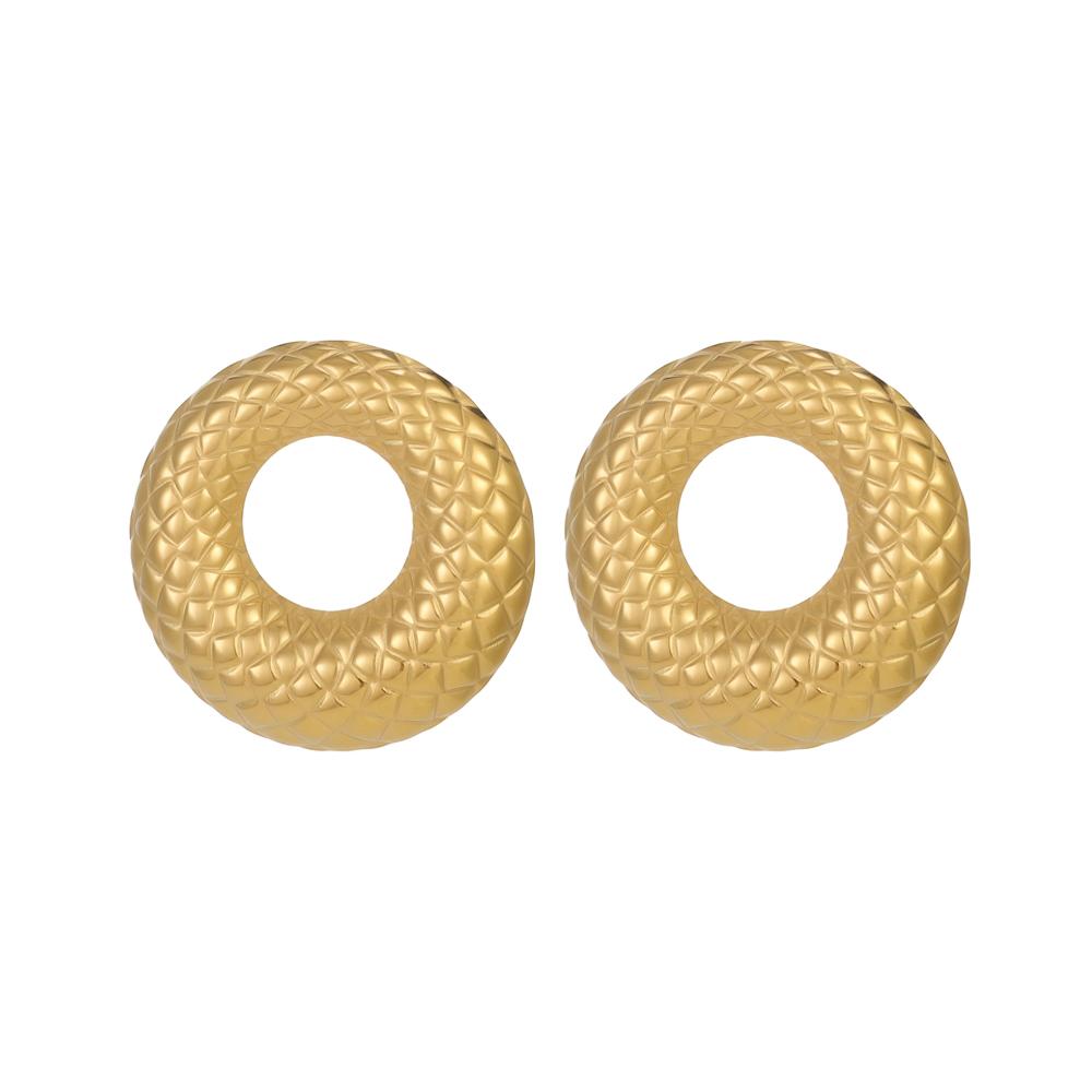 CARLIDANA Irregular Exaggerated Flower Stud Earrings Geometric Chunky Vintage Waterproof Stainless Steel Gold Plated for Women