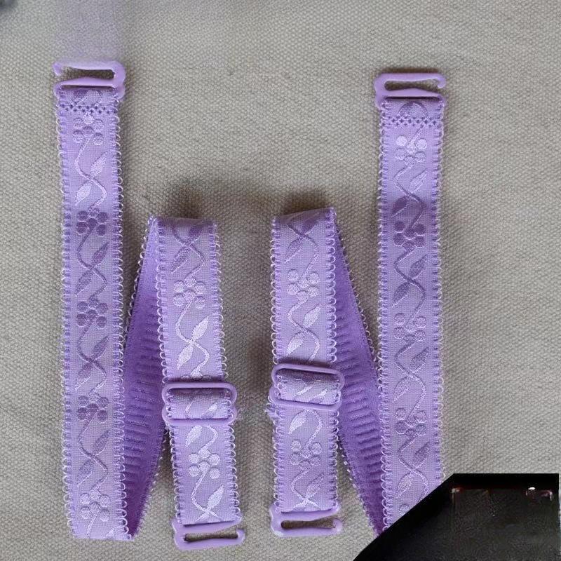 

Эластичный нижнее белье ярких цветов, кружевной эластичный ремень для бюстгальтера шириной 1,5 см, мягкий и удобный женский ремень для бюстгальтера Width1.5cm фиолетовый