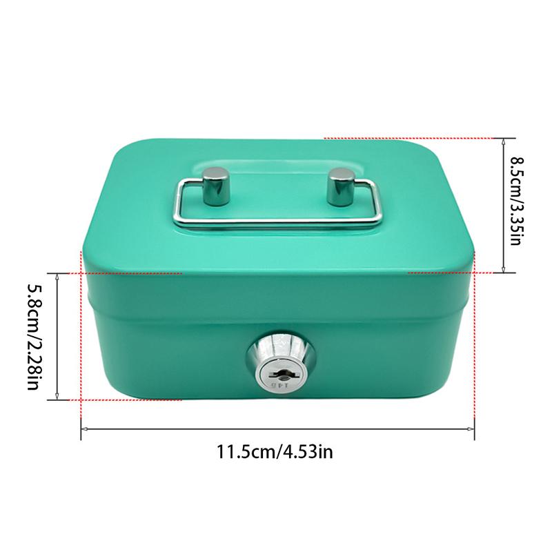 Portable Piggy Box Made Of Metal Small Security Lock Box Sturdy Coin Boxes Money Safe Box Lockable Cash Box With Key For Kids
