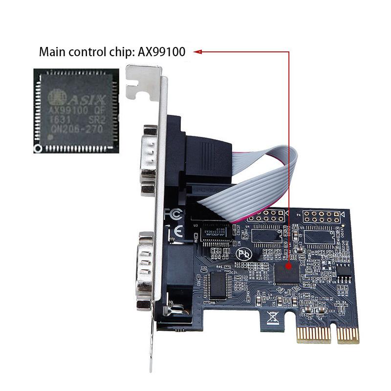 PCI-E Serial Port Adapter Internet Splitter PCI-E Riser Card Adapter PCI-E Expansion Card PCI-E To RS232 Serial Card Expansion Adapter AX99100 Chip