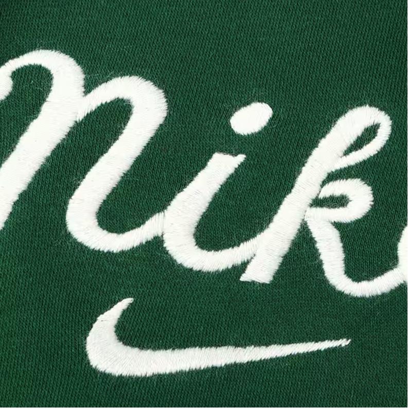 Nike Letter Logo Print Round Neck Pullover Long Sleeve Sweatshirt Women Sweatshirt Green DZ4626-341