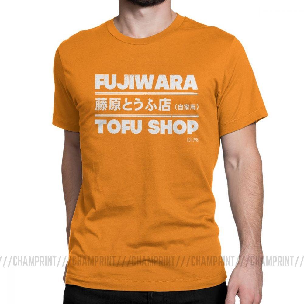 Anime Initial D Tees Fashion Fujiwara Takumi Fujiwara Tofu Shop T Shirt Men S Cotton Vintage
