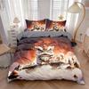 Cool Lion Dance Four-Piece Chinese Style Duvet Set for Boys' Bedroom or Dorm