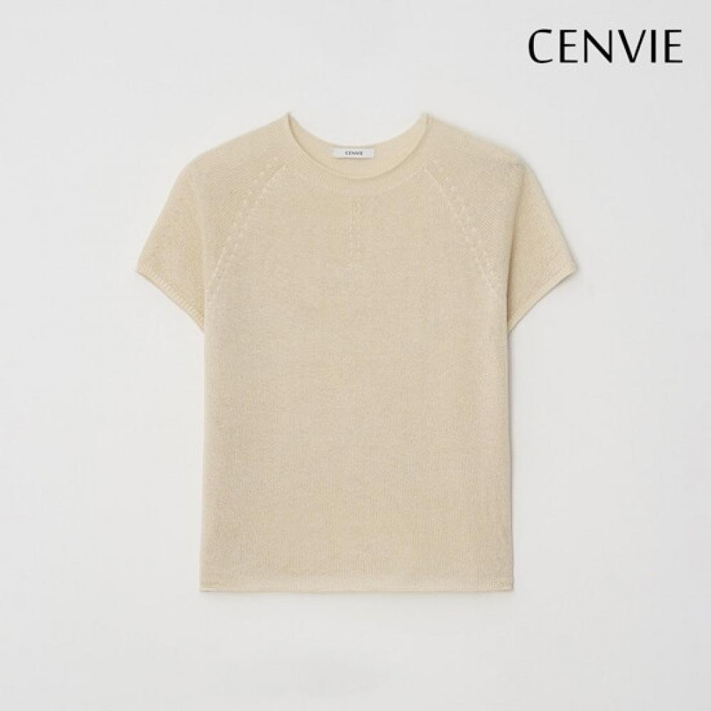 Senbi Women 3 Piece Set 26ss Summer Cloche Holgarment Round Neck Short Sleeve Kn