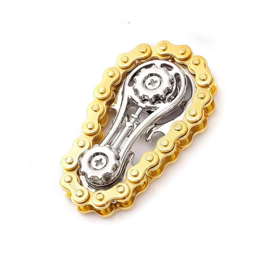 Metal Bike Chain Gear Fidget Spinning Top Wheel Gear Chain Gyroscope  Adult