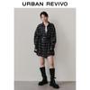 UR2026 Women's Casual Color-block Plaid Dress