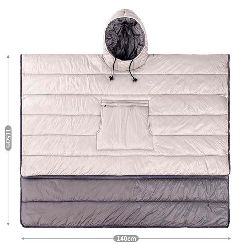 Ultra-light Outdoor Camping Cloak Sleeping Bag Thickened Wearable Cold-proof Warm Camping Cape Quilted Shawl Blanket
