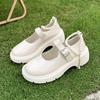 Fashion 2024 Spring and Autumn Mary Jane Women's Shoes Thick soled Sponge Cake Leather Shoes Retro Thick Heel Fashion  Single Shoes