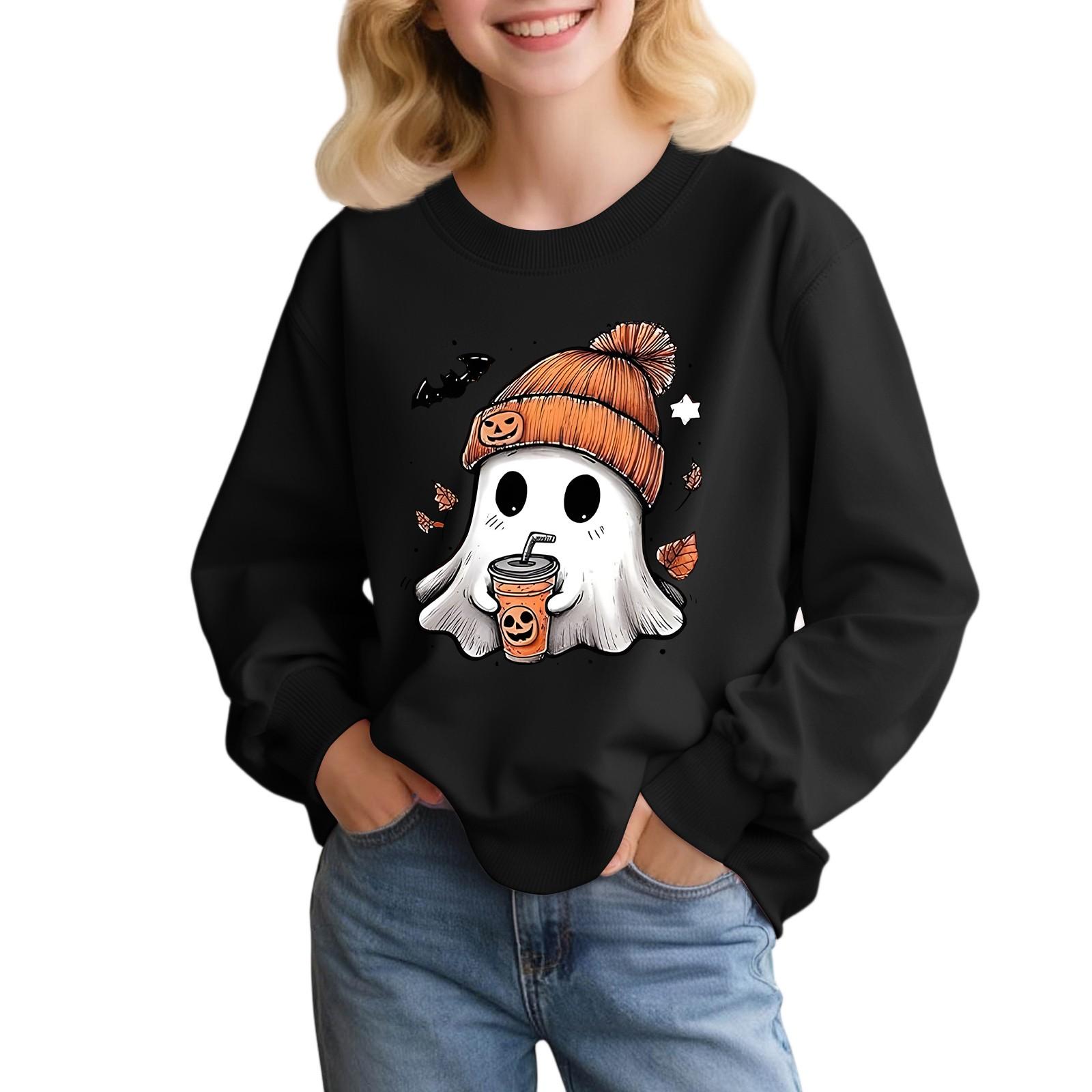 

Children s Fashion Loose-fitting Casual Halloween Long-sleeved Printed Round Neck Sweatshirt 160