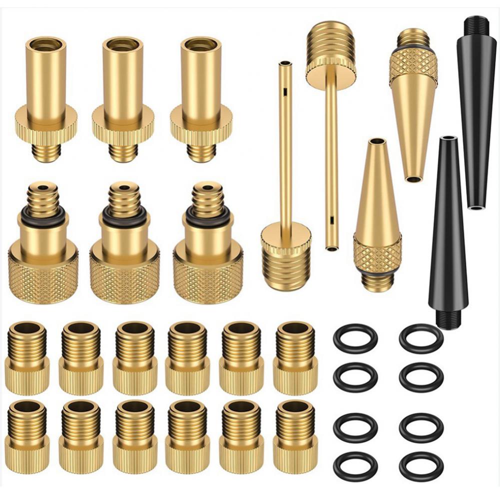 Presta Valve Adapter Bike Tire Valve Adapters DV AV SV Tire Inflator Adapters Set Ball Pump Needle Inflation Devices Accessories