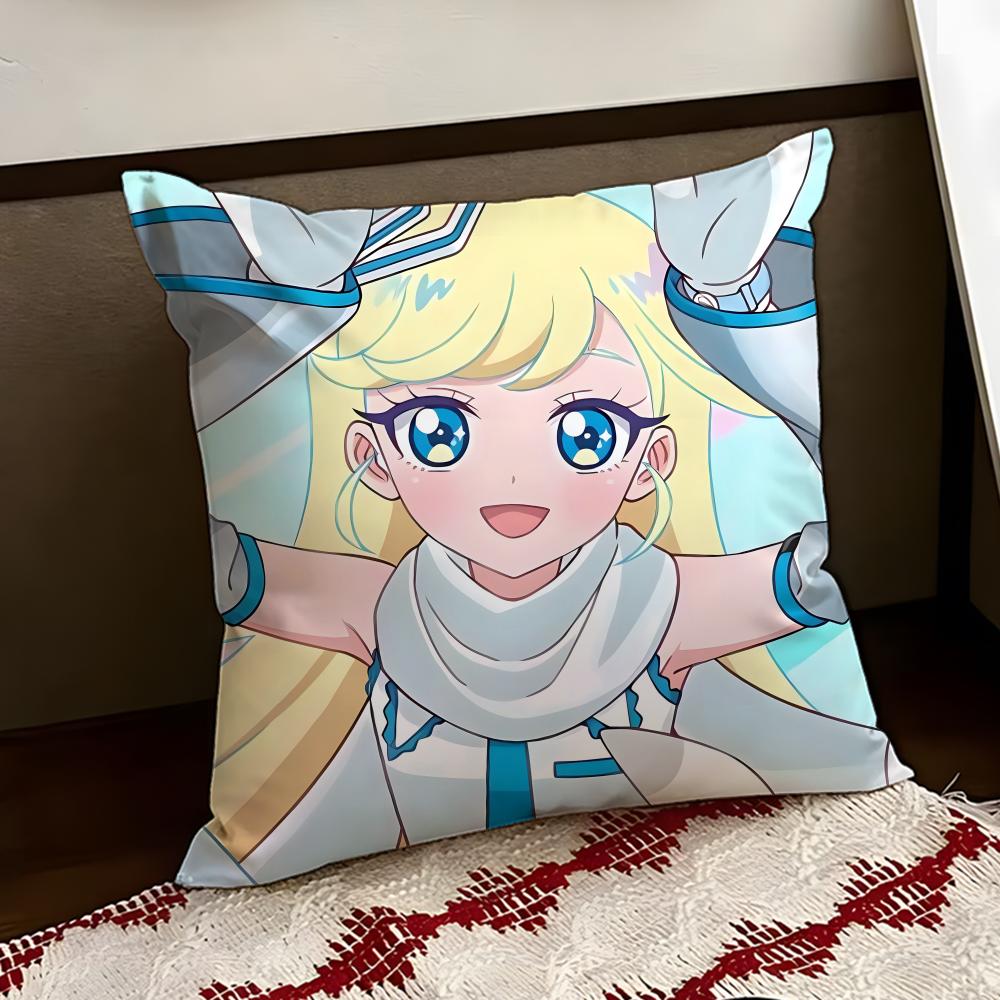 Cute Anime HHimitsu no AiPri Cushion Cover Reversible Soft Durable Pillow Cover Home  Car MultiScene Use for Daily Comfort