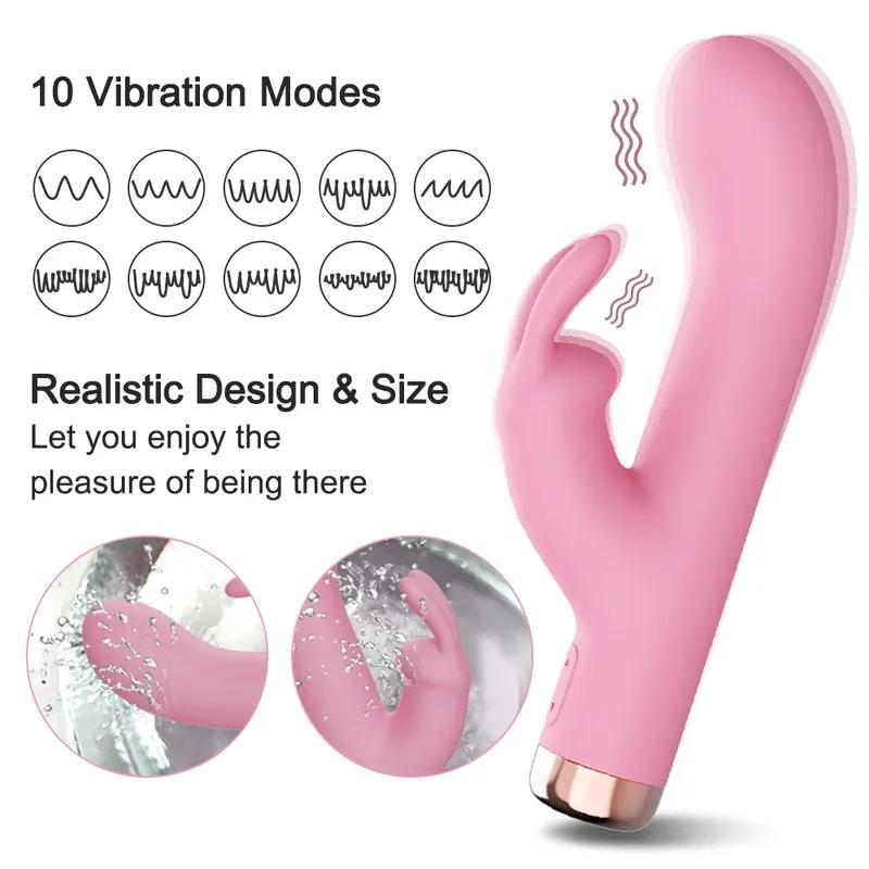 Powerful Rabbit Vibrator Masturbation Tools for Women Clitoris Stimulator G Spot Vagina Massage Female Sex Toy Adult Products