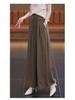 Plus Size Wide-Leg Ice Silk Culottes: Summer Women's Casual Drape Pants with Lazy Pleats
