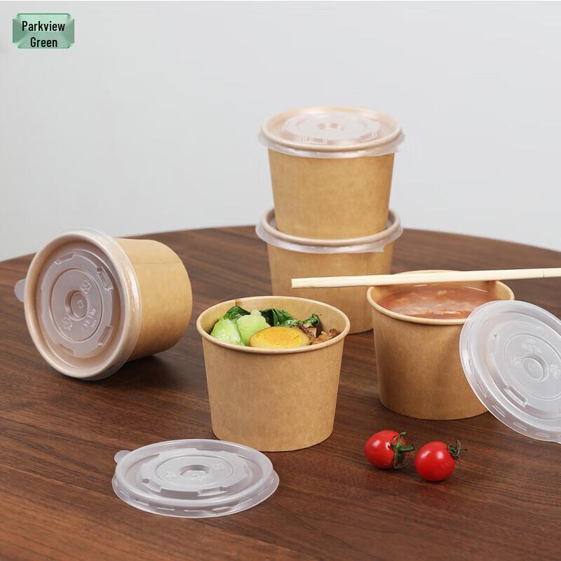 Disposable Bamboo Fiber Takeaway Bowls with Lids