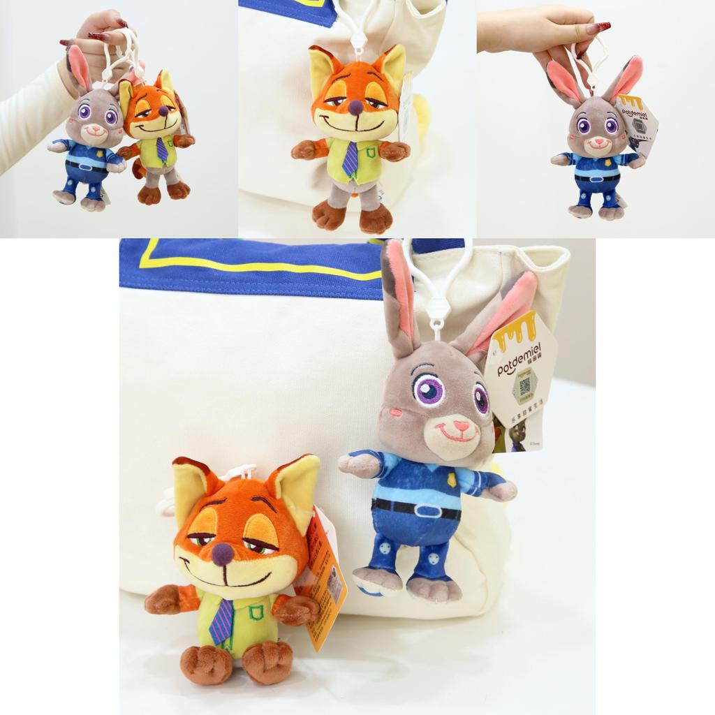 Zootopia Plush Keychain With Nick And Judy For Bag And Gift